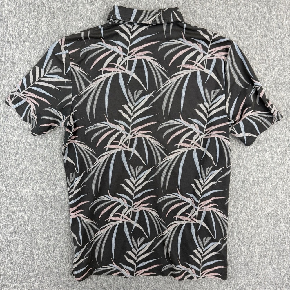 Travis Mathew Polo Shirt Mens Medium Black Palm Print Golf Casual - Picture 5 of 8